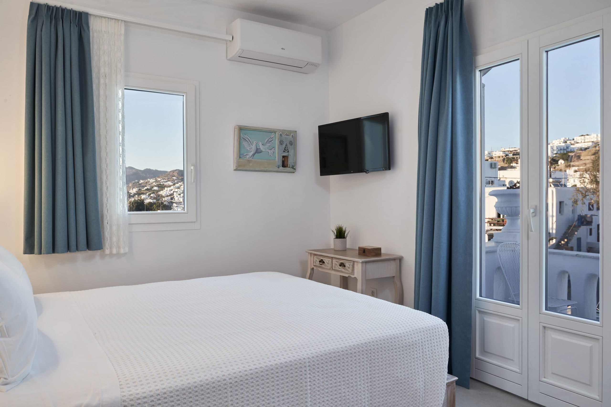 Picturesque Mykonos town streets and local architecture